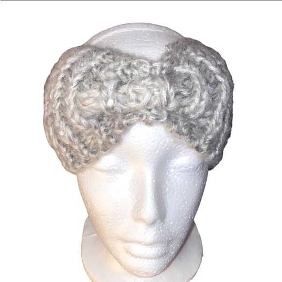 Charming Charlie Gray Sequin Cable Knit Headband Ear Warmer Winter One Size - Picture 2 of 9